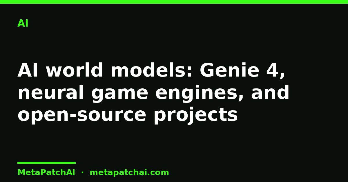 AI world models: Genie 4, neural game engines, and open-source projects